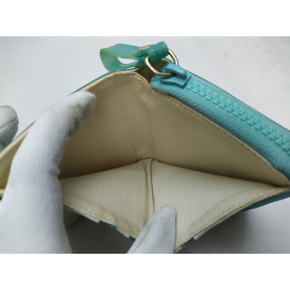 See By Chloe Turquoise Zip Around Credit Cards Bifold Square Wallet - Picture 10 of 12